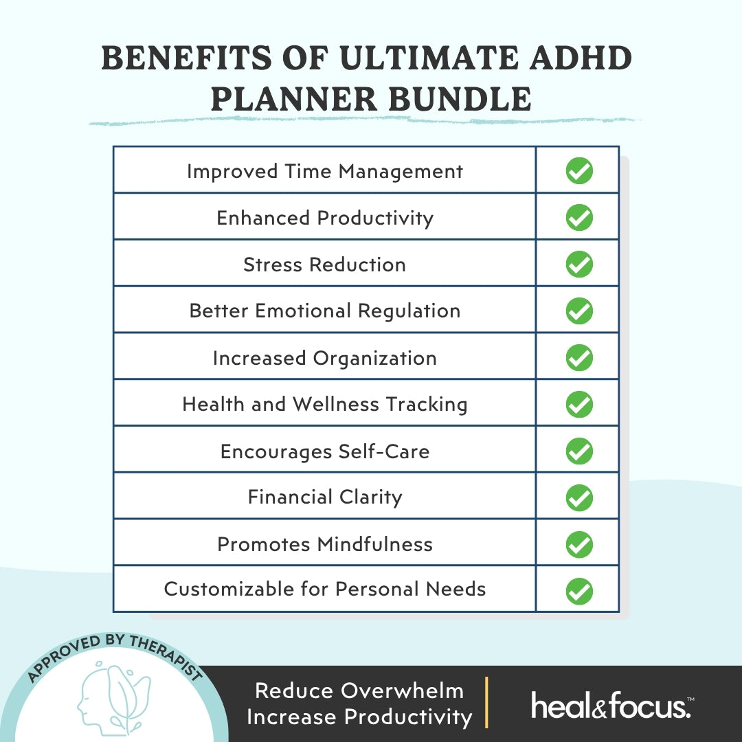 Ultimate ADHD Planner Bundle for Focus & Flow