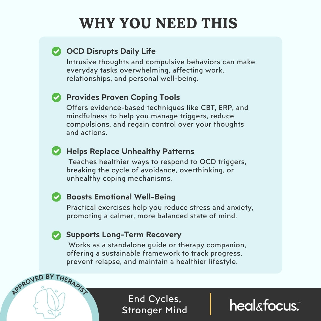 OCD Management Workbook – Therapy Tools & Coping Skills